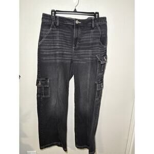 SO Goods for Life Low Rise Baggy Cargo Jeans - Black (Size L)